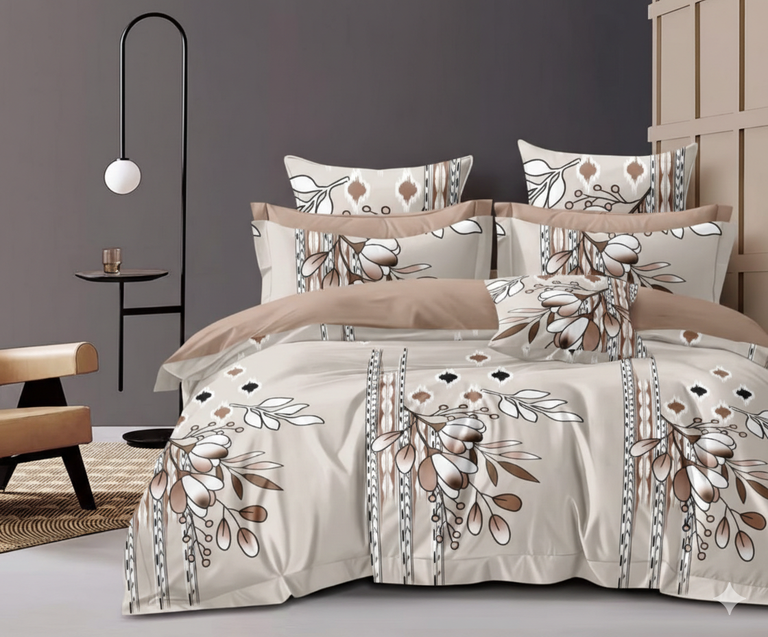 Luxury Soft Touch Geometric Designer Queen Bedsheet